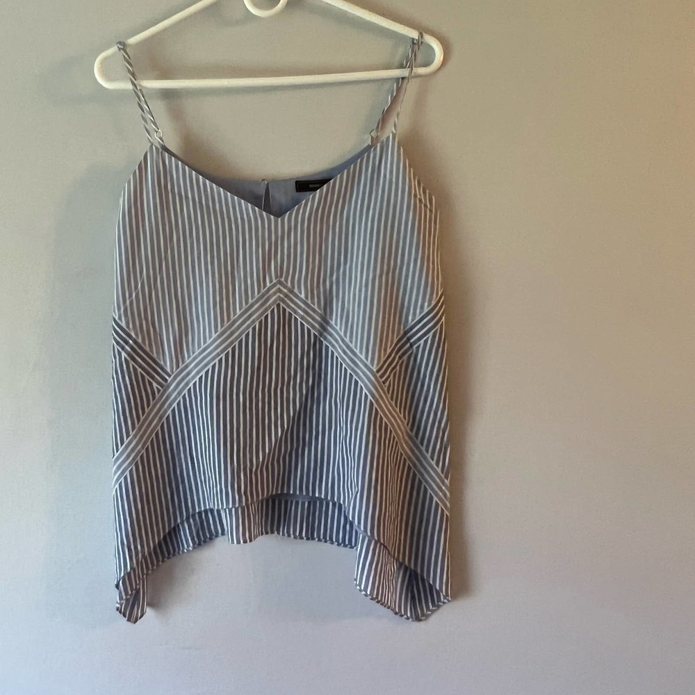 BCBG maxazria Blue striped tank top S